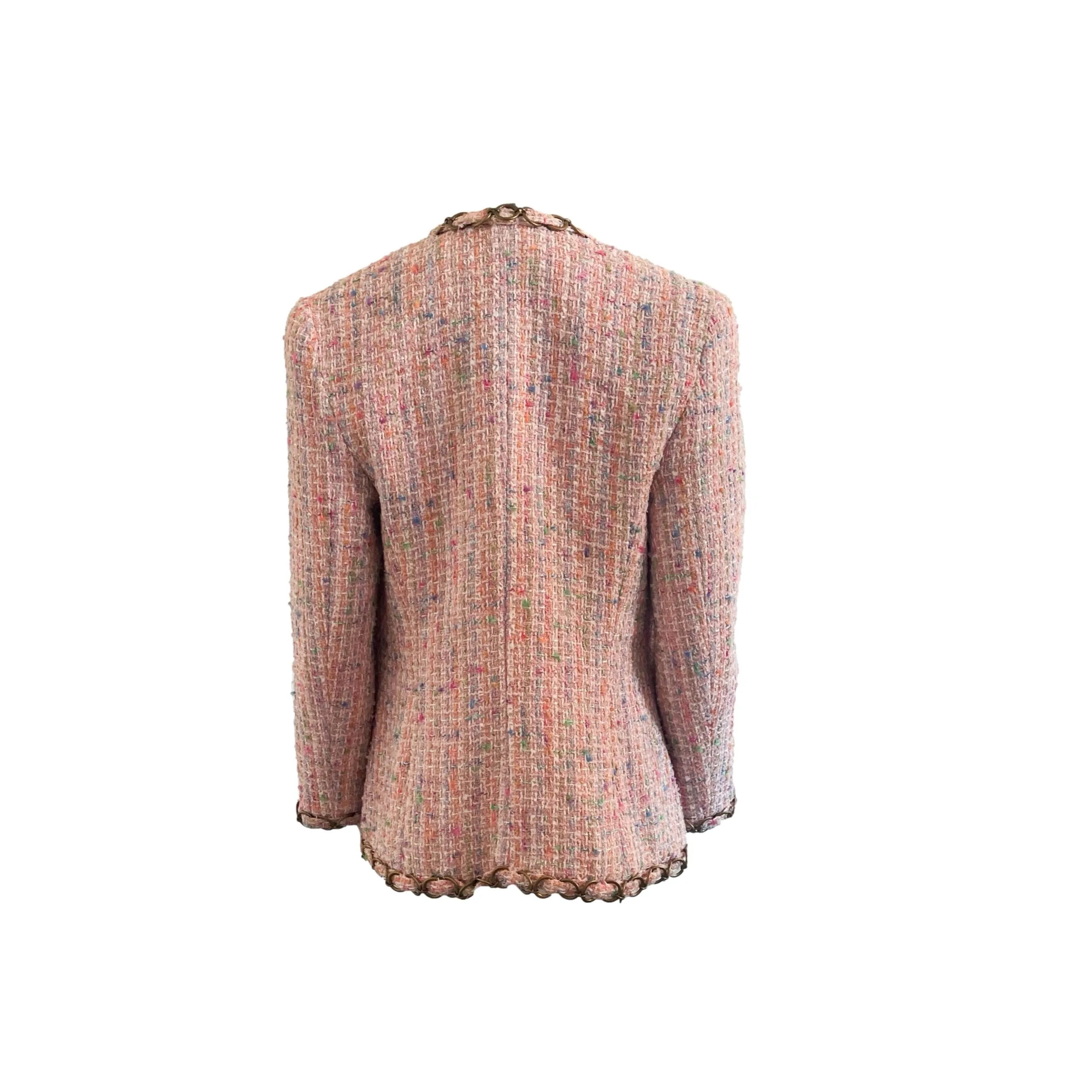 Chanel Pink Tweed Chain Blazer