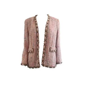 Chanel Pink Tweed Chain Blazer