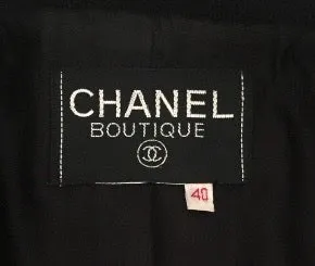 Chanel Vintage Classic Black Boclue Tweed Jacket