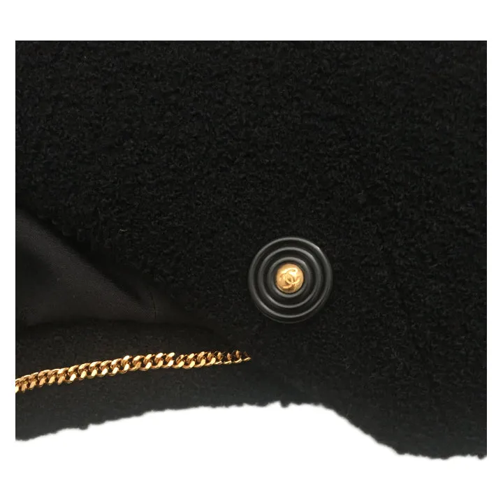 Chanel Vintage Classic Black Boclue Tweed Jacket