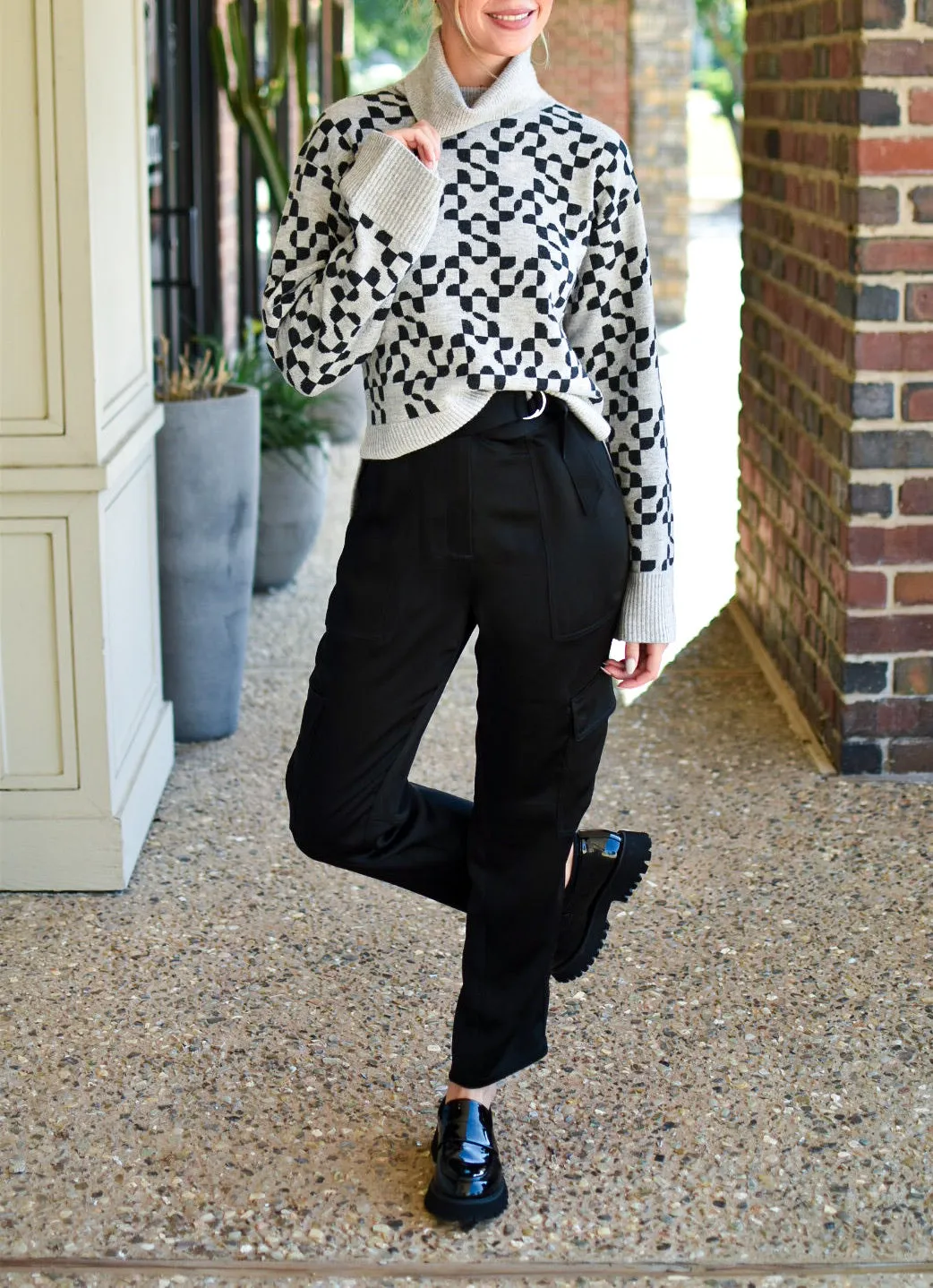 Charlenne Logo Pattern Turtleneck