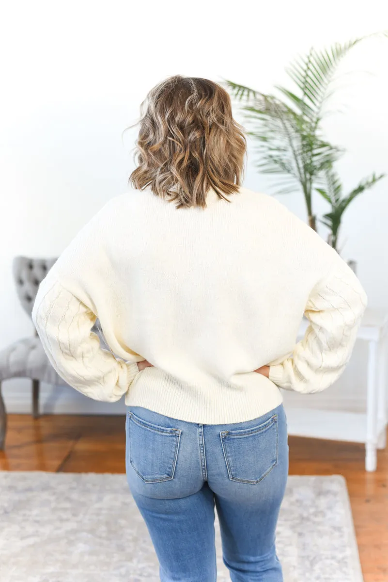 Charlotte Bow Cable Knit Sweater
