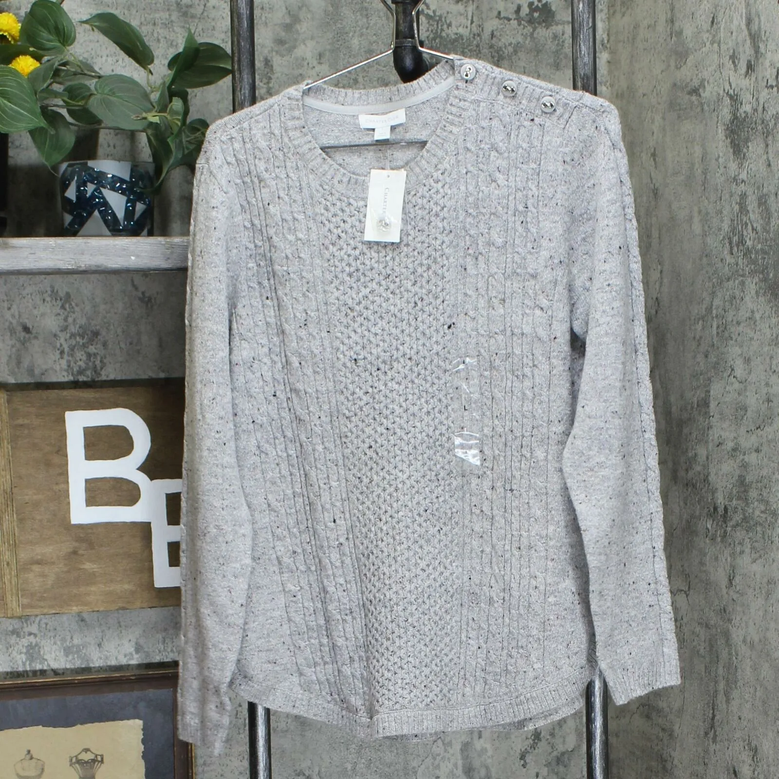 Charter Club Women's Cable Detail Pullover Sweater