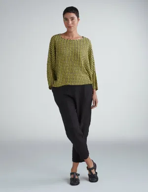 Checkered Batwing Top