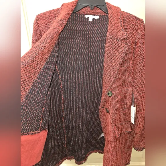 Chico's Paprika Tweed Blazer Cardigan Sweater NWT Size: 3 = XL