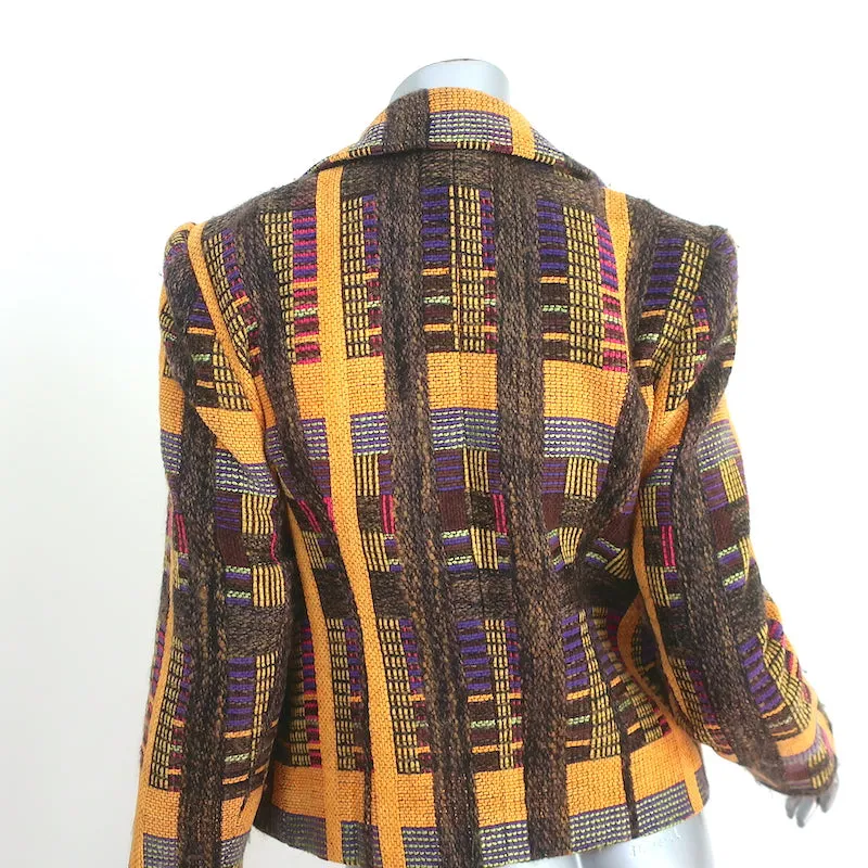 Christian Lacroix Patchwork Tweed Blazer Yellow/Multi Wool-Blend Size 42