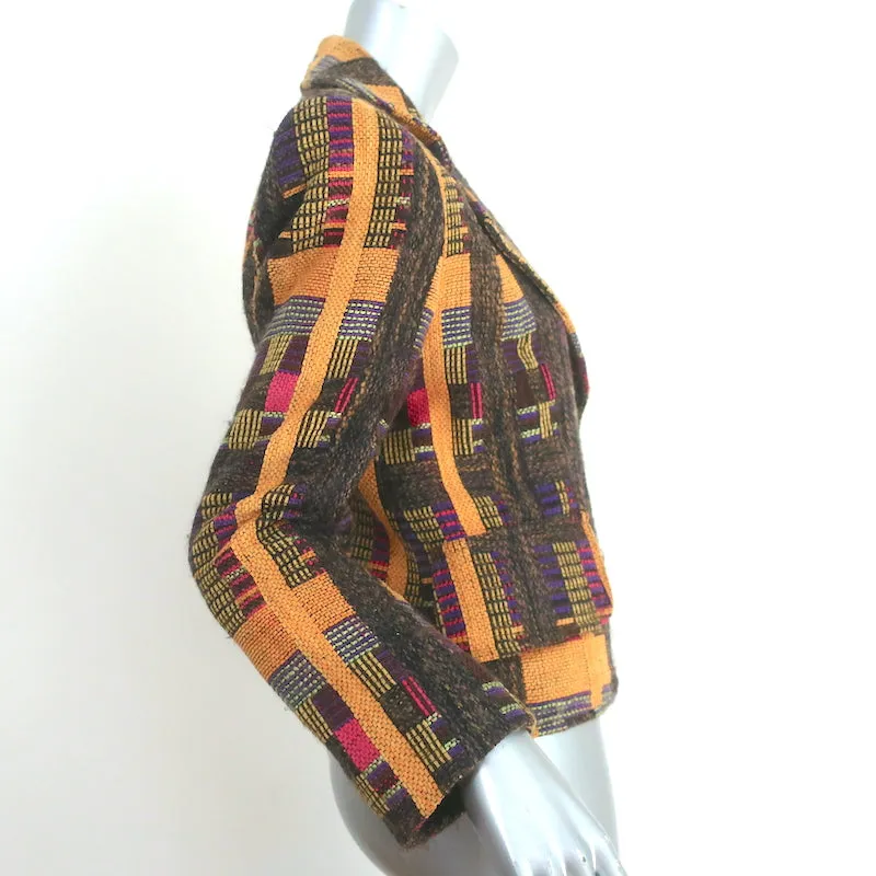 Christian Lacroix Patchwork Tweed Blazer Yellow/Multi Wool-Blend Size 42
