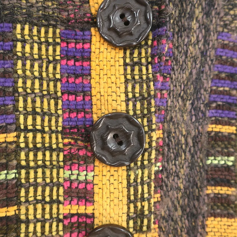 Christian Lacroix Patchwork Tweed Blazer Yellow/Multi Wool-Blend Size 42