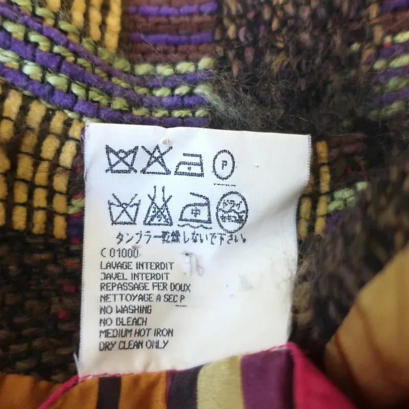 Christian Lacroix Patchwork Tweed Blazer Yellow/Multi Wool-Blend Size 42