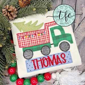 {Christmas Dump Truck} applique tee