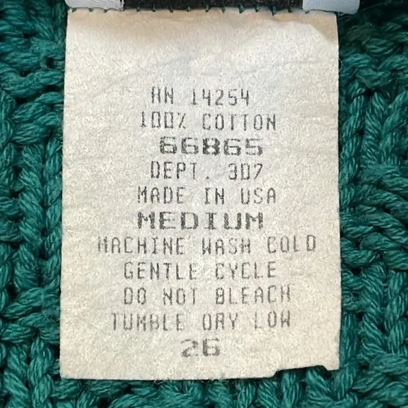 Chunky Teal Blue Fisherman’s Sweater High Neck Collar Vintage Size Medium