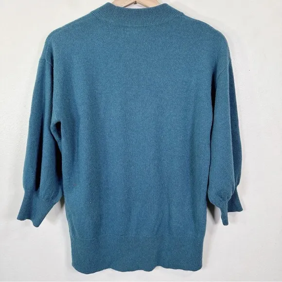 Club Monaco Womens Size Small Cashmere Blue Mockneck Sweater