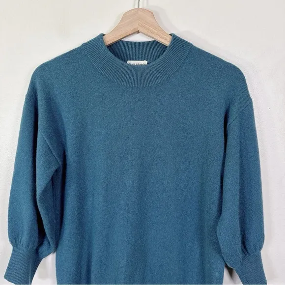 Club Monaco Womens Size Small Cashmere Blue Mockneck Sweater