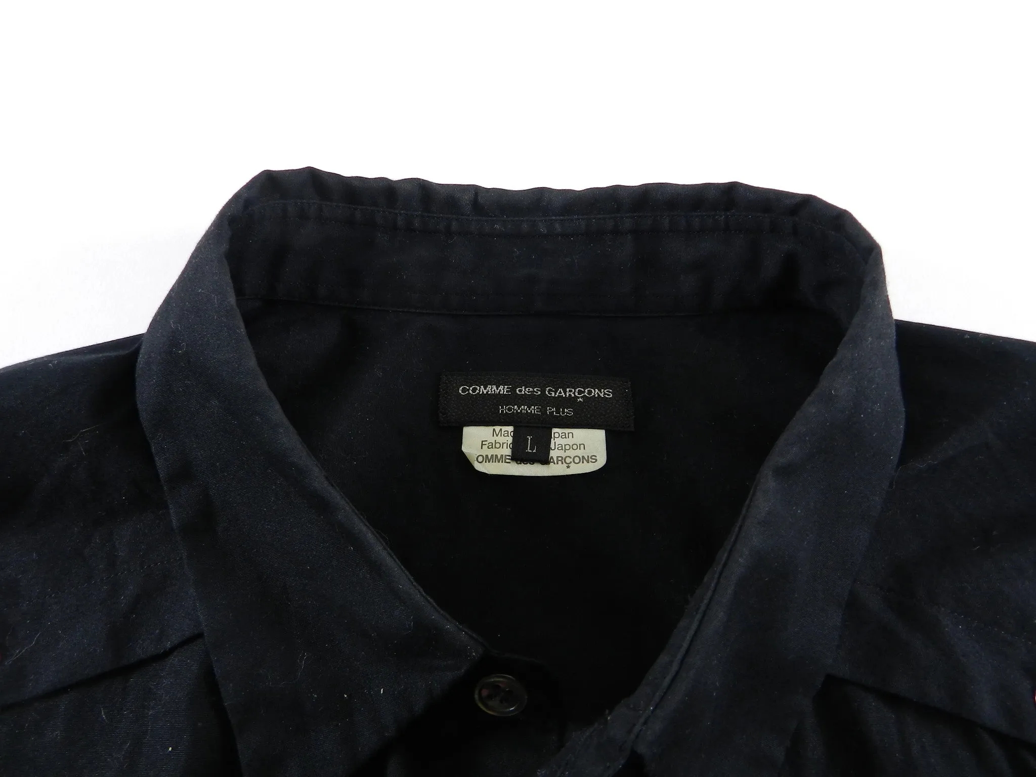 Comme Des Garcons Homme Black Button up Shirt with Buckle Cuffs - L