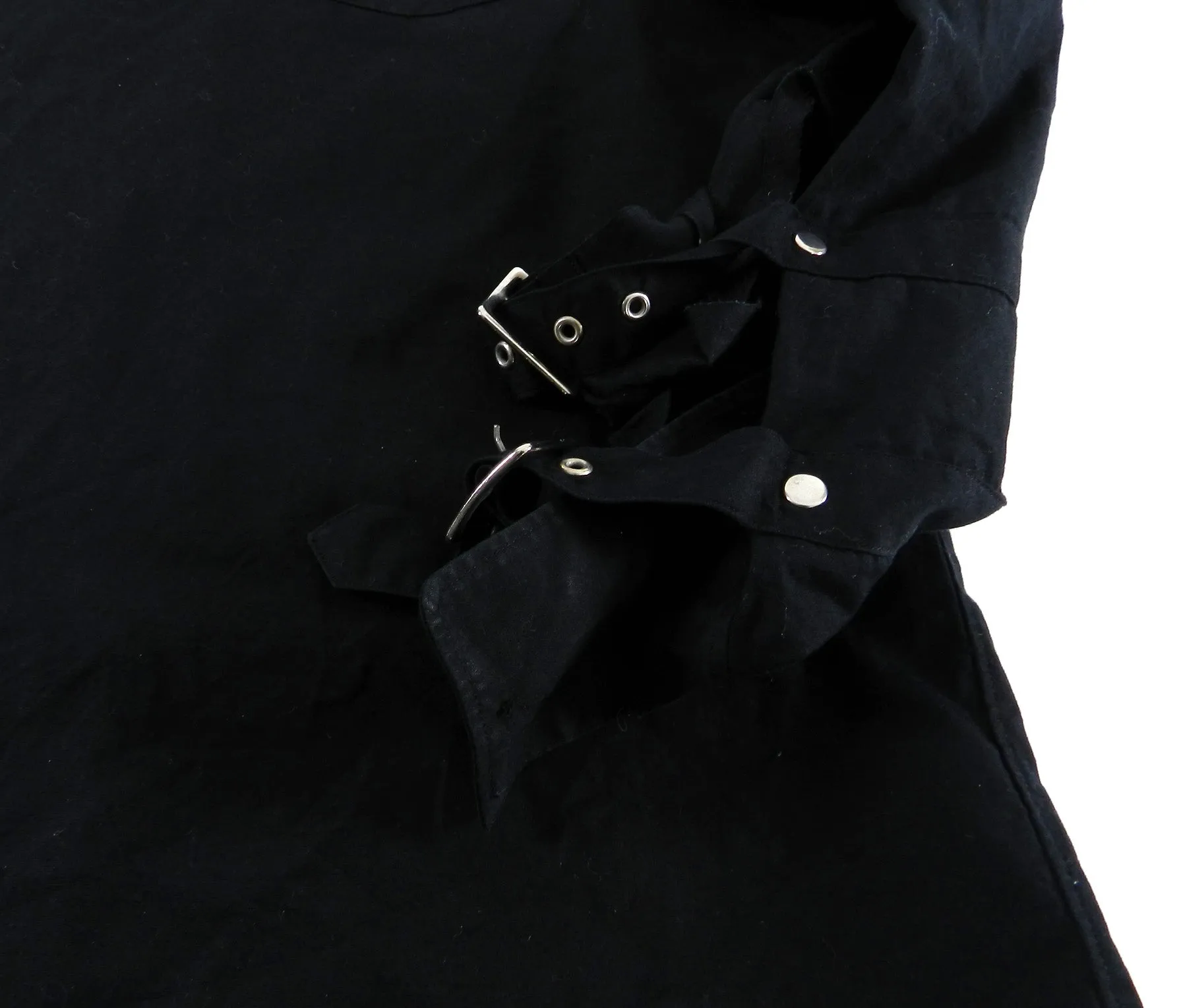 Comme Des Garcons Homme Black Button up Shirt with Buckle Cuffs - L