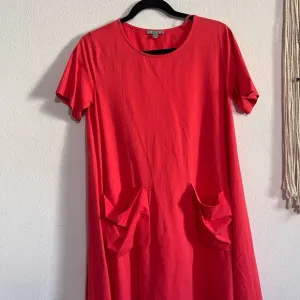 COS A-line Jersey Dress in signal red- size medium