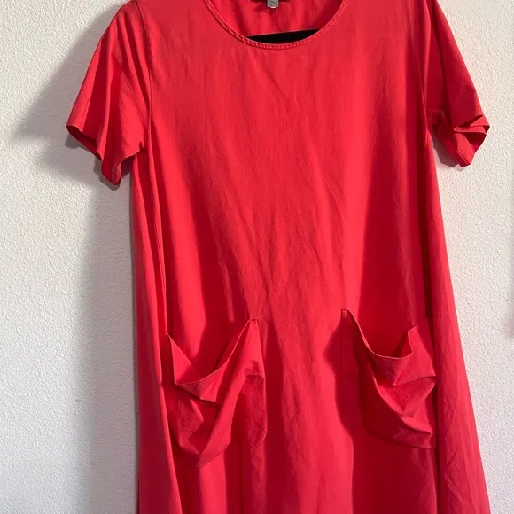 COS A-line Jersey Dress in signal red- size medium