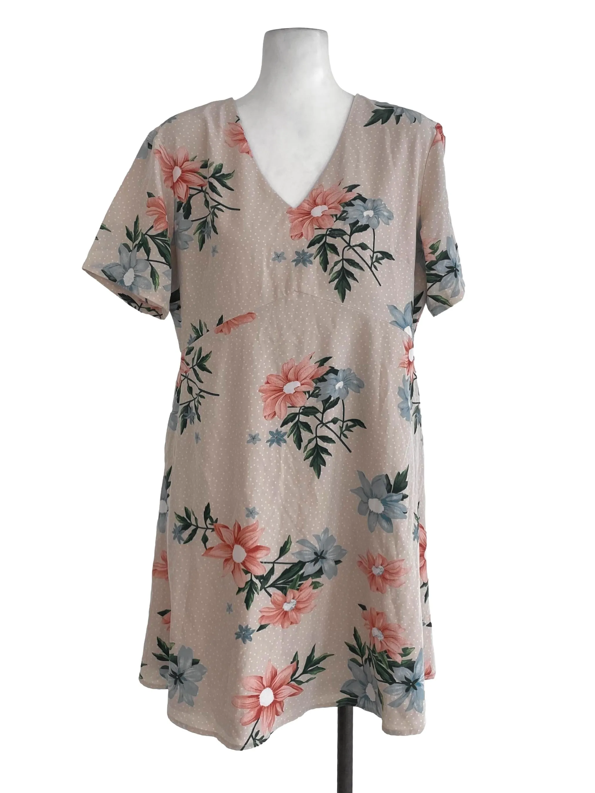 Cream Floral A-Line Dress TCL
