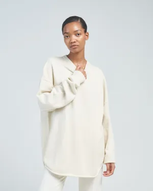crew hop oversized curve hem sweater