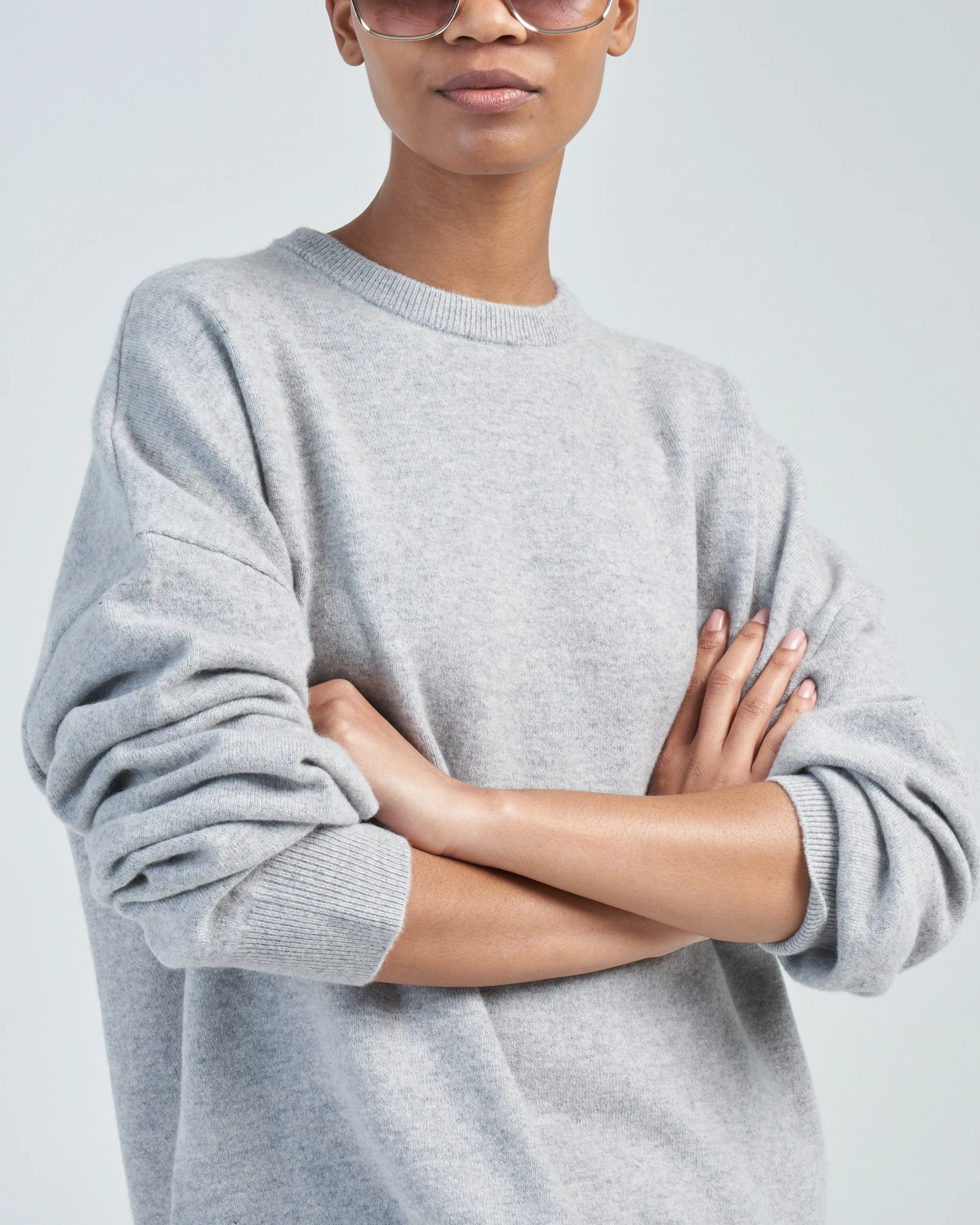 crew hop oversized curve hem sweater