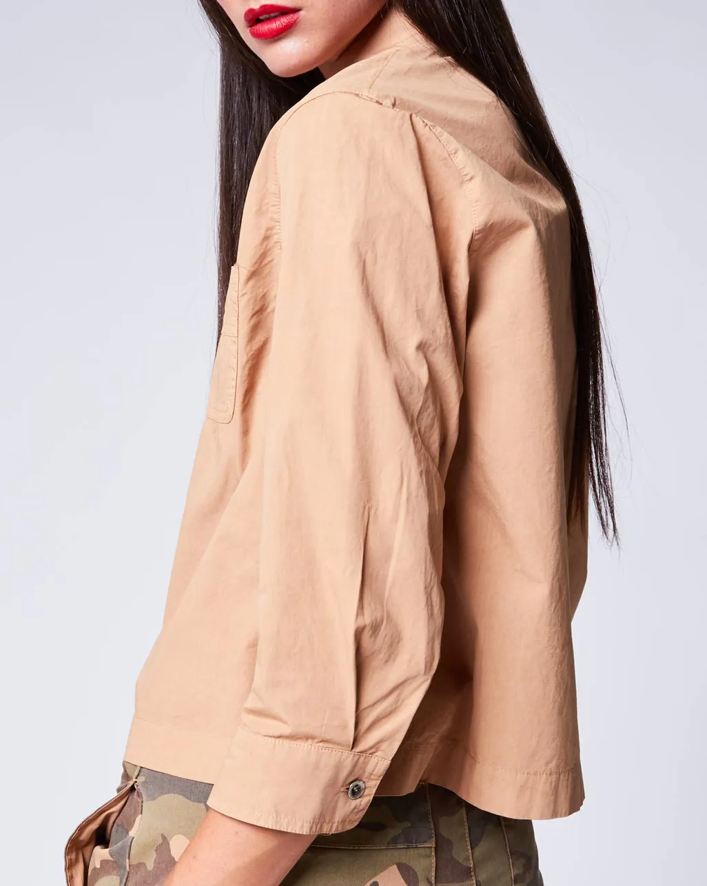 Cropped Button Up Shirt