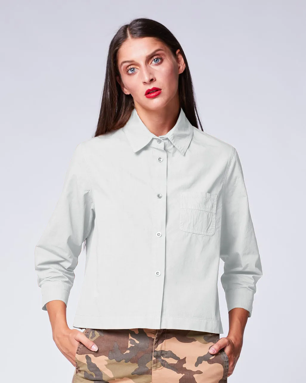 Cropped Button Up Shirt