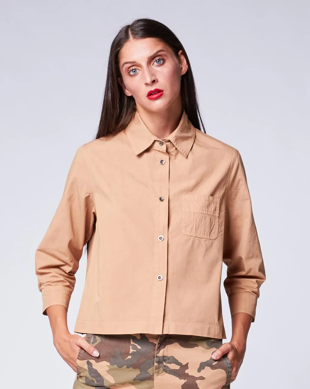 Cropped Button Up Shirt