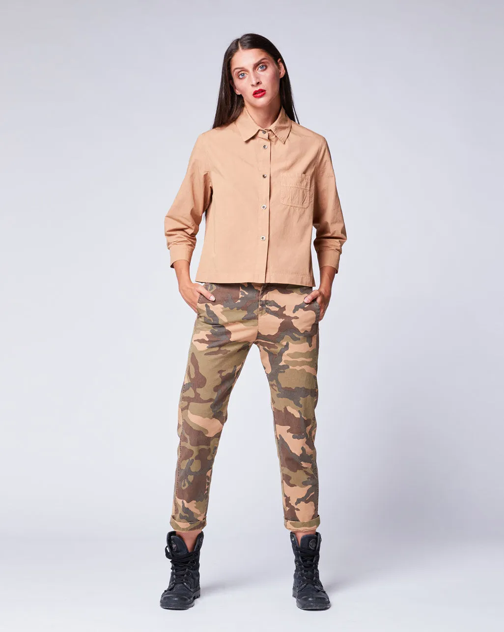 Cropped Button Up Shirt