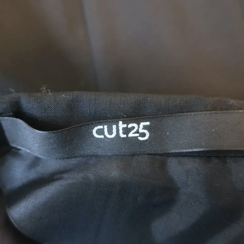 Cut25 Elbow Patch Blazer Black Leather-Trim Wool Size 36 One-Button Jacket