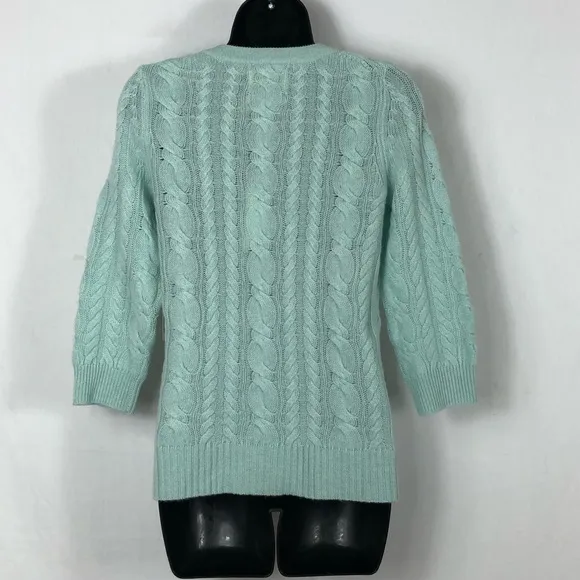 Cynthia Rowley 100% 2 Ply Cashmere Cable knit Sweater