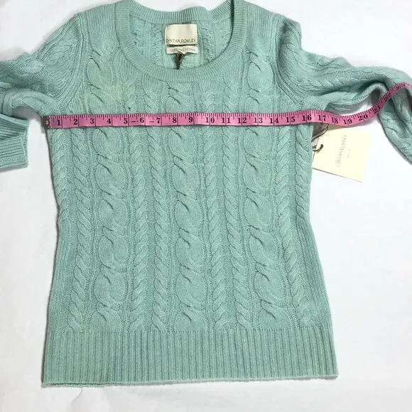 Cynthia Rowley 100% 2 Ply Cashmere Cable knit Sweater