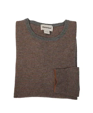 DARTMOOR - Rust & Gray Fine Stripe Cashmere Sweater - M