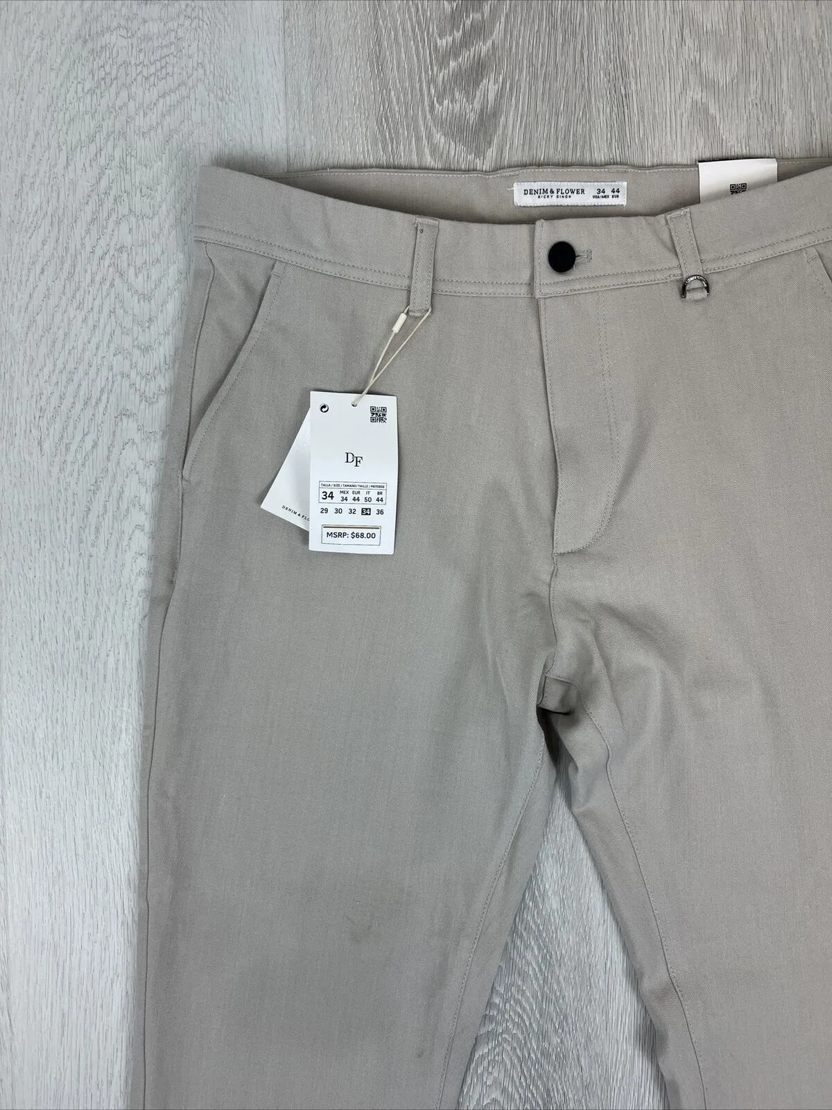 Denim & Flower Mens Chino Pants Size 34 (New with marks)
