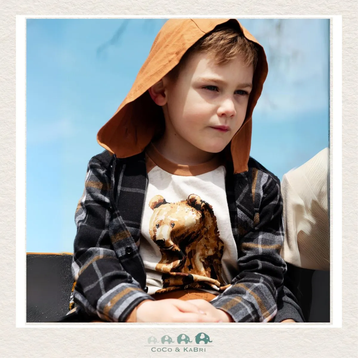 *Deux Par Deux: Plaid Shirt with Jersey Hood