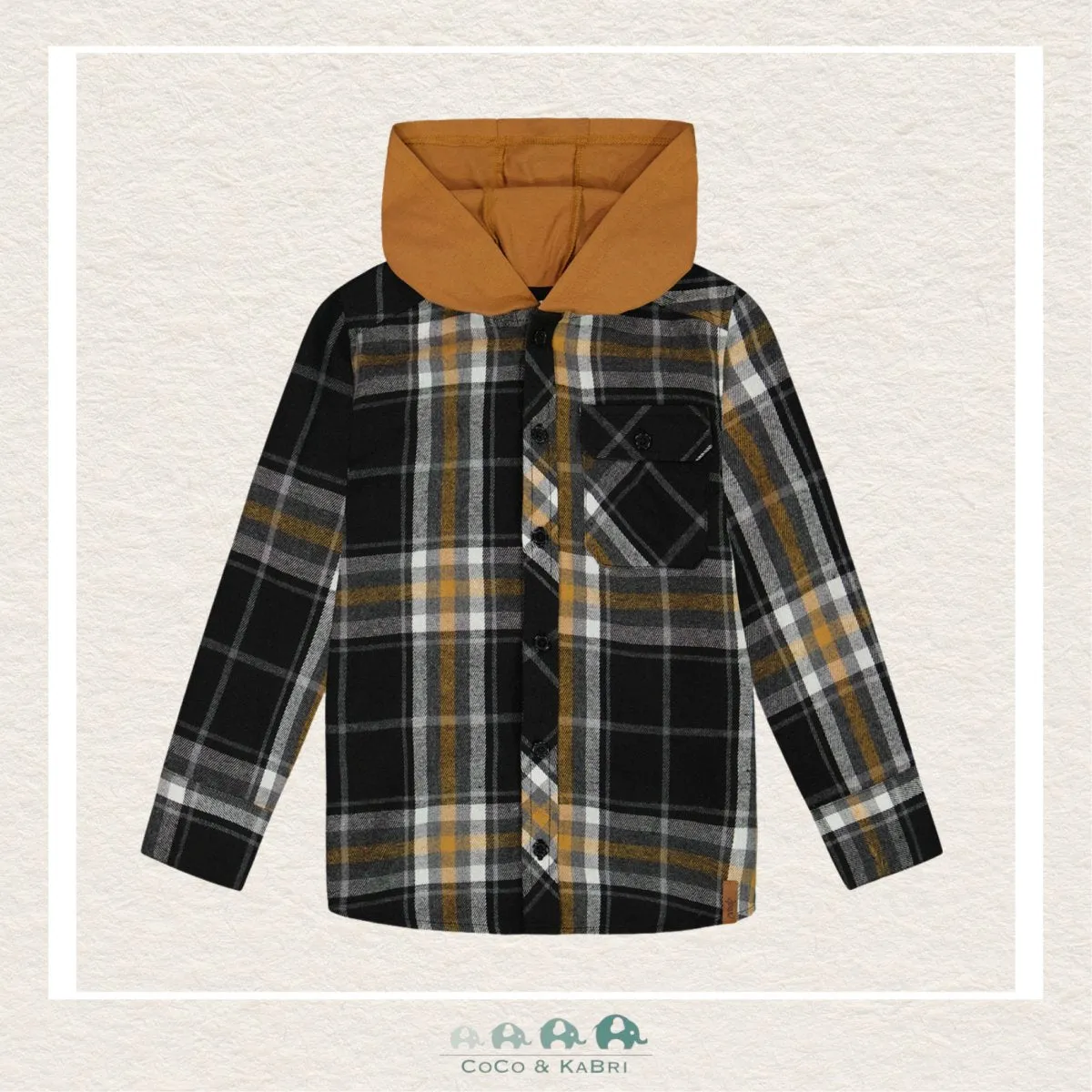 *Deux Par Deux: Plaid Shirt with Jersey Hood