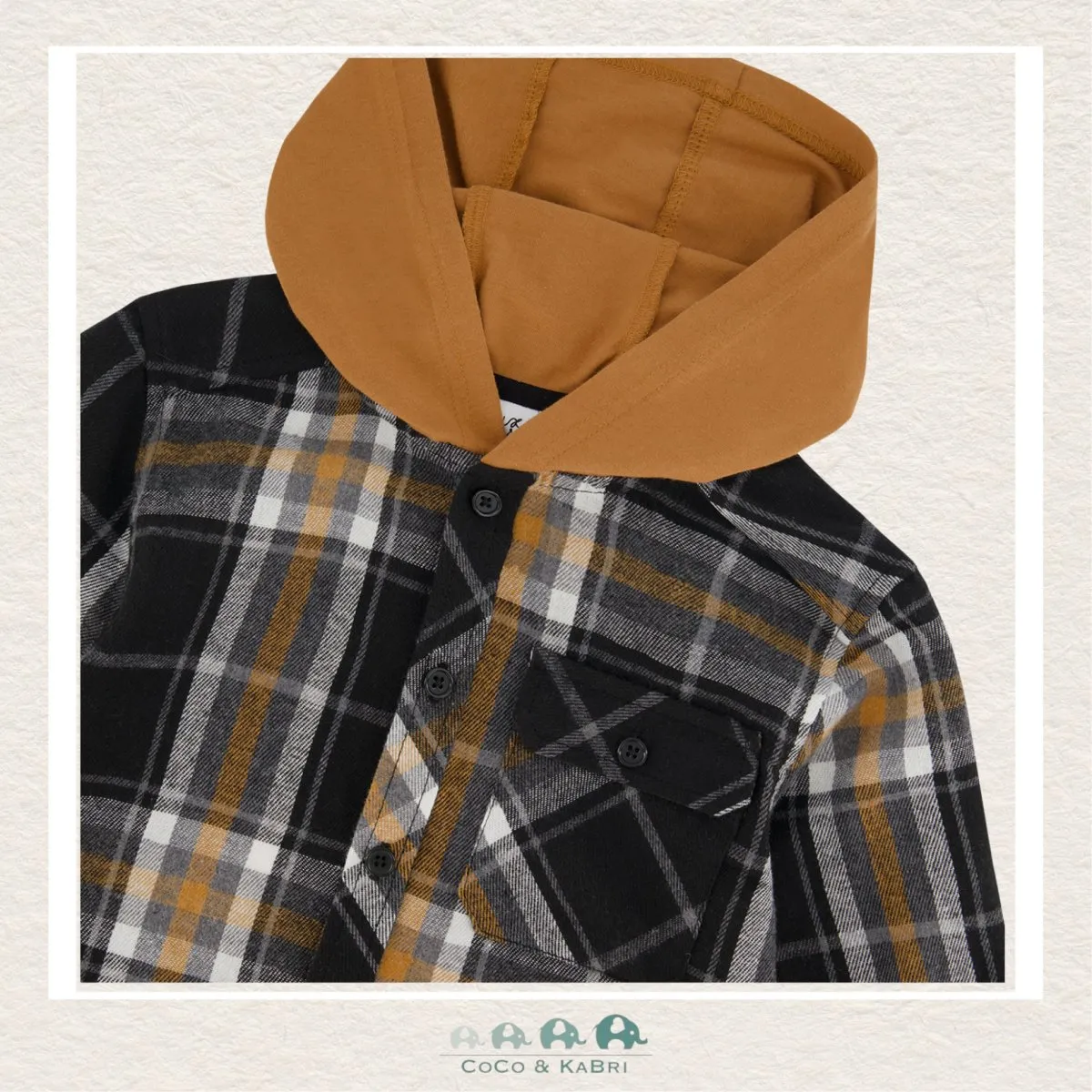 *Deux Par Deux: Plaid Shirt with Jersey Hood