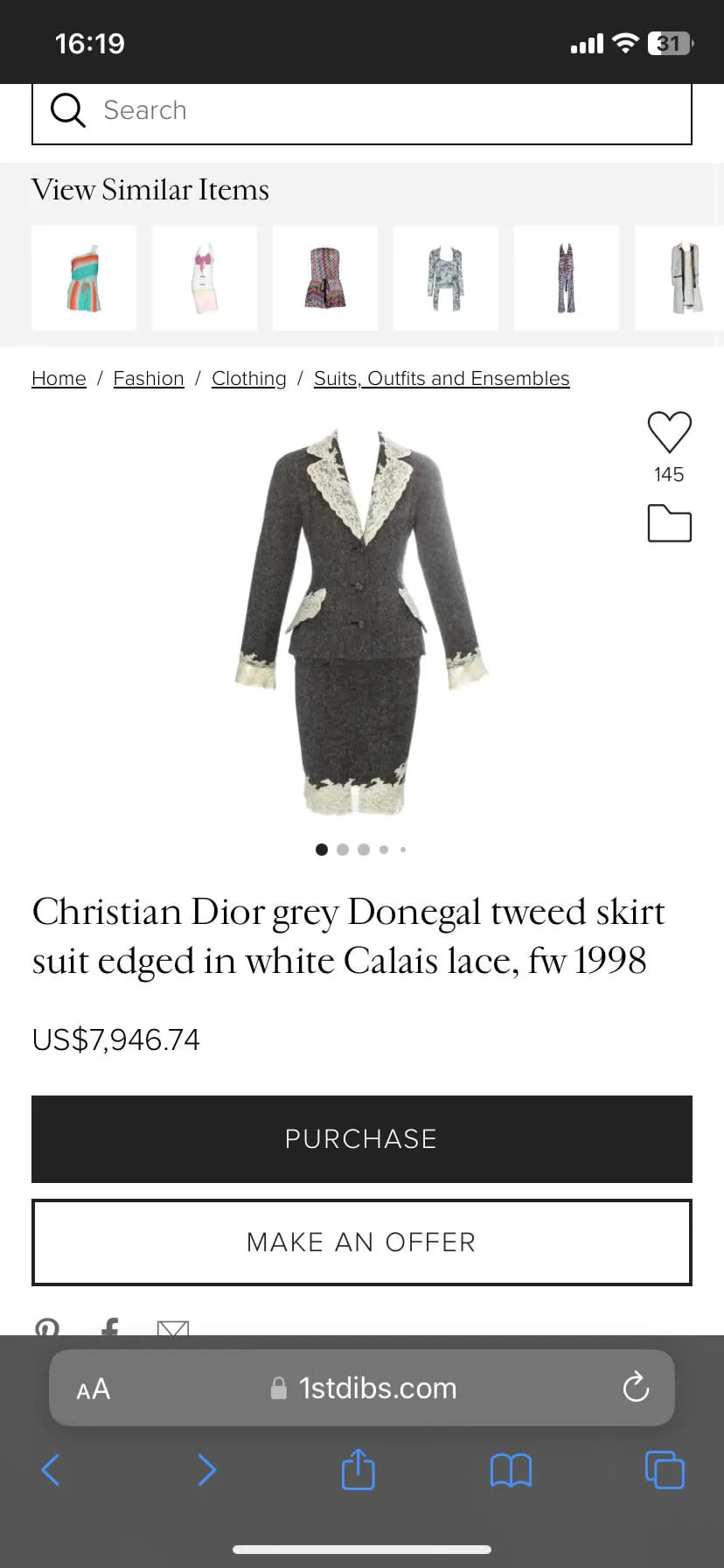 Dior by John Galliano FW 1998 Skirt Suit