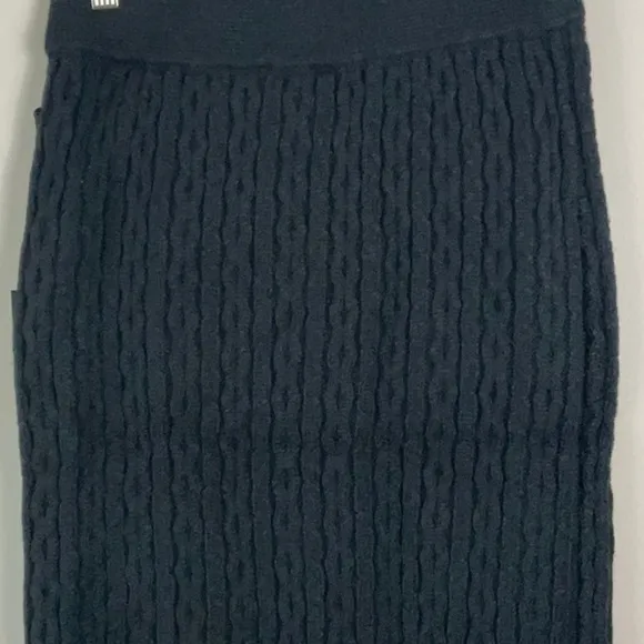 Dkny Midi Cable Knit Pencil Skirt Black