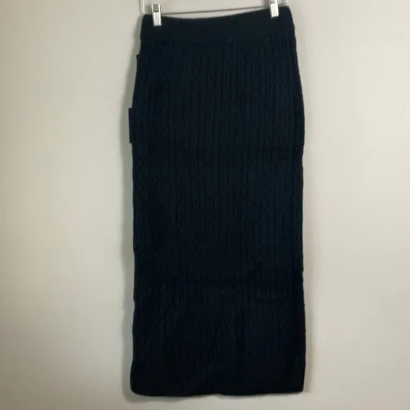 Dkny Midi Cable Knit Pencil Skirt Black