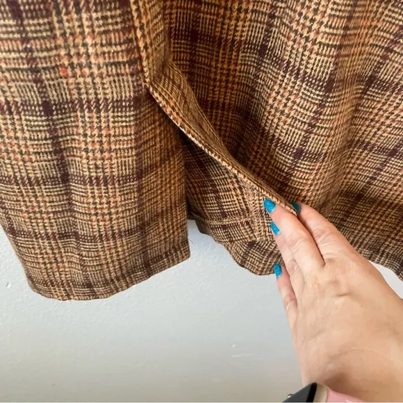 Doe &amp; Rae Brown Plaid Blazer NWT