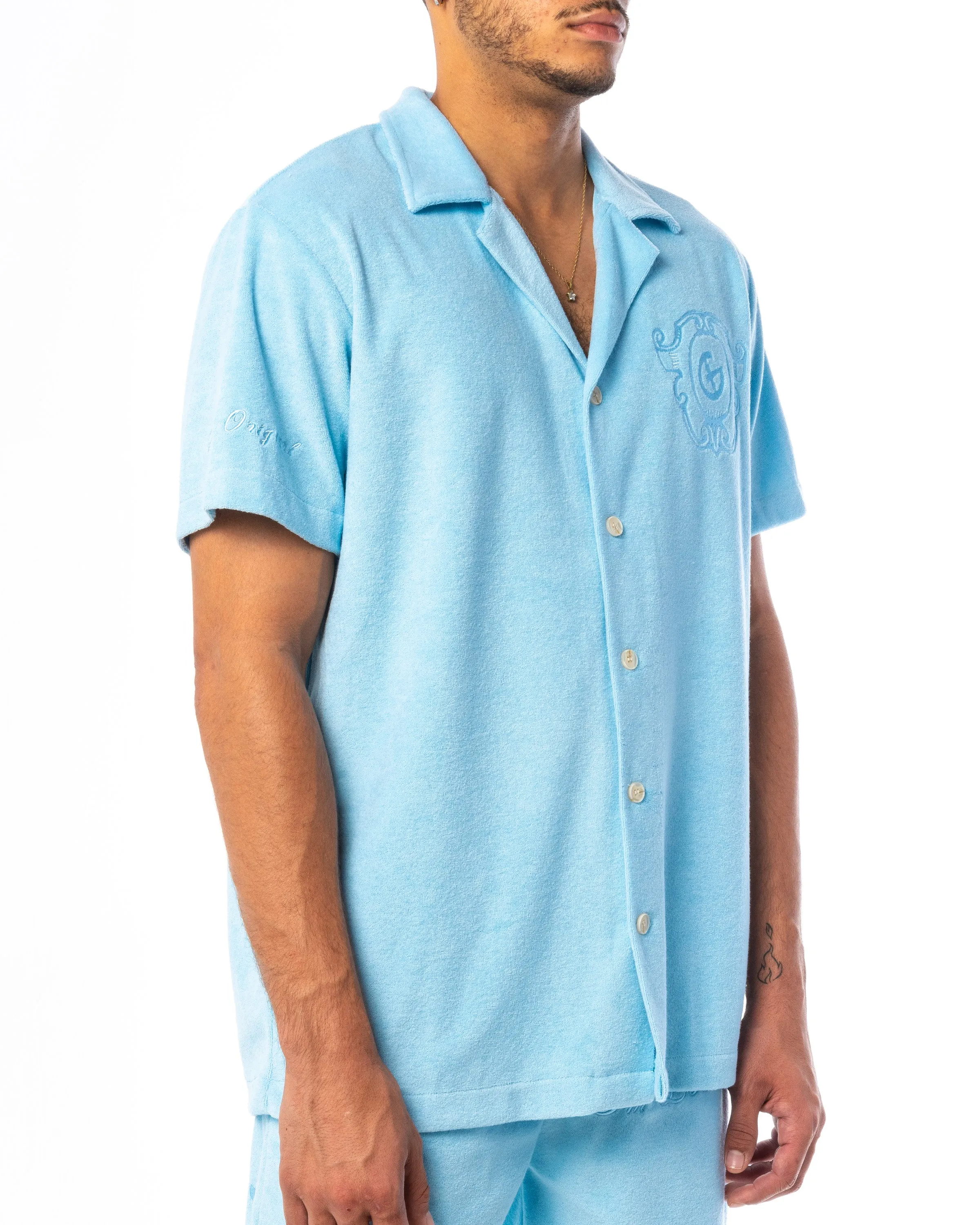 DOESN'T MATTER I'M LOADED SHIRT BUTTON-UP (BABY BLUE)