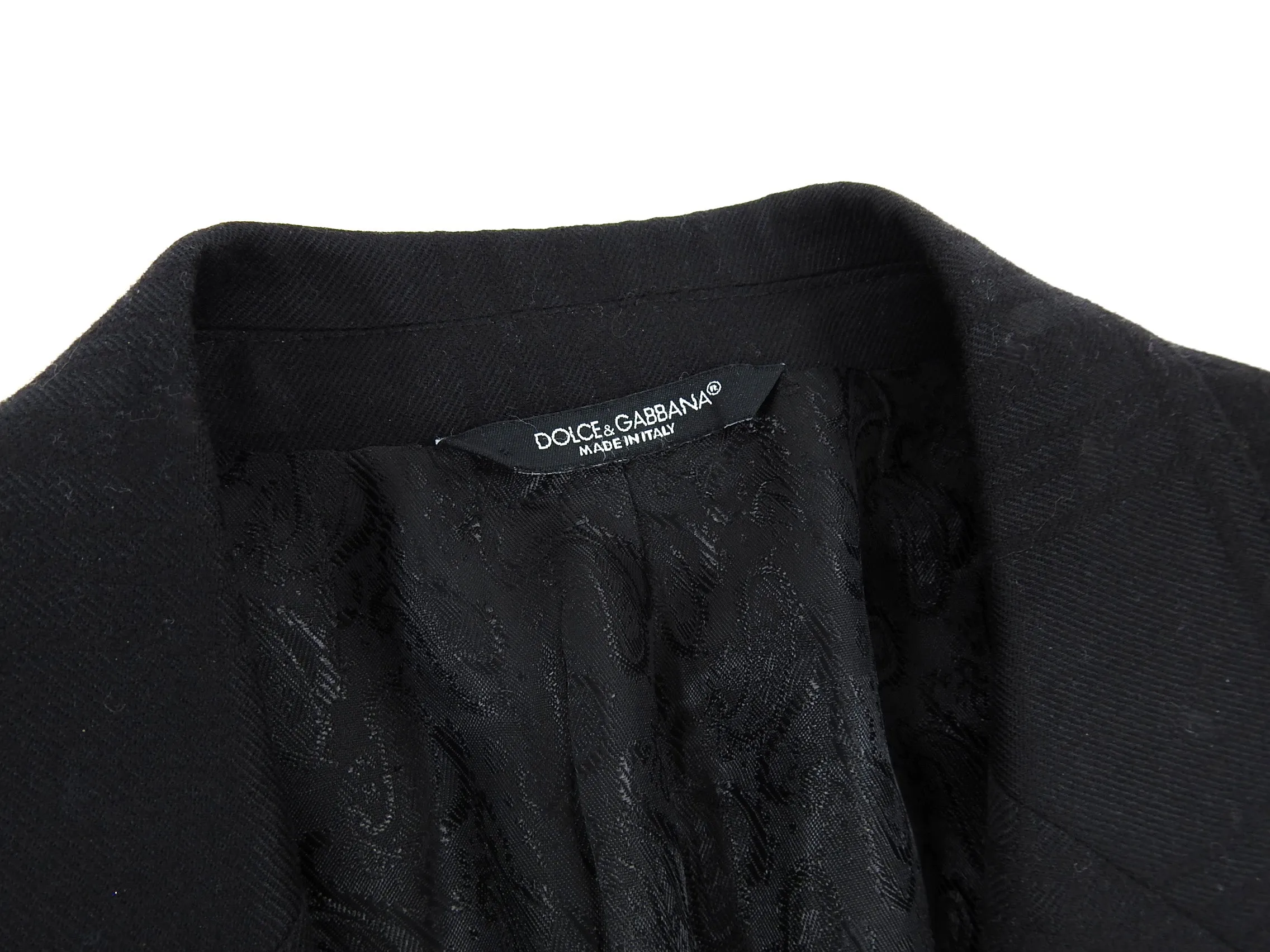 Dolce & Gabbana Black Micro Stripe Cashmere Blend Blazer - 40