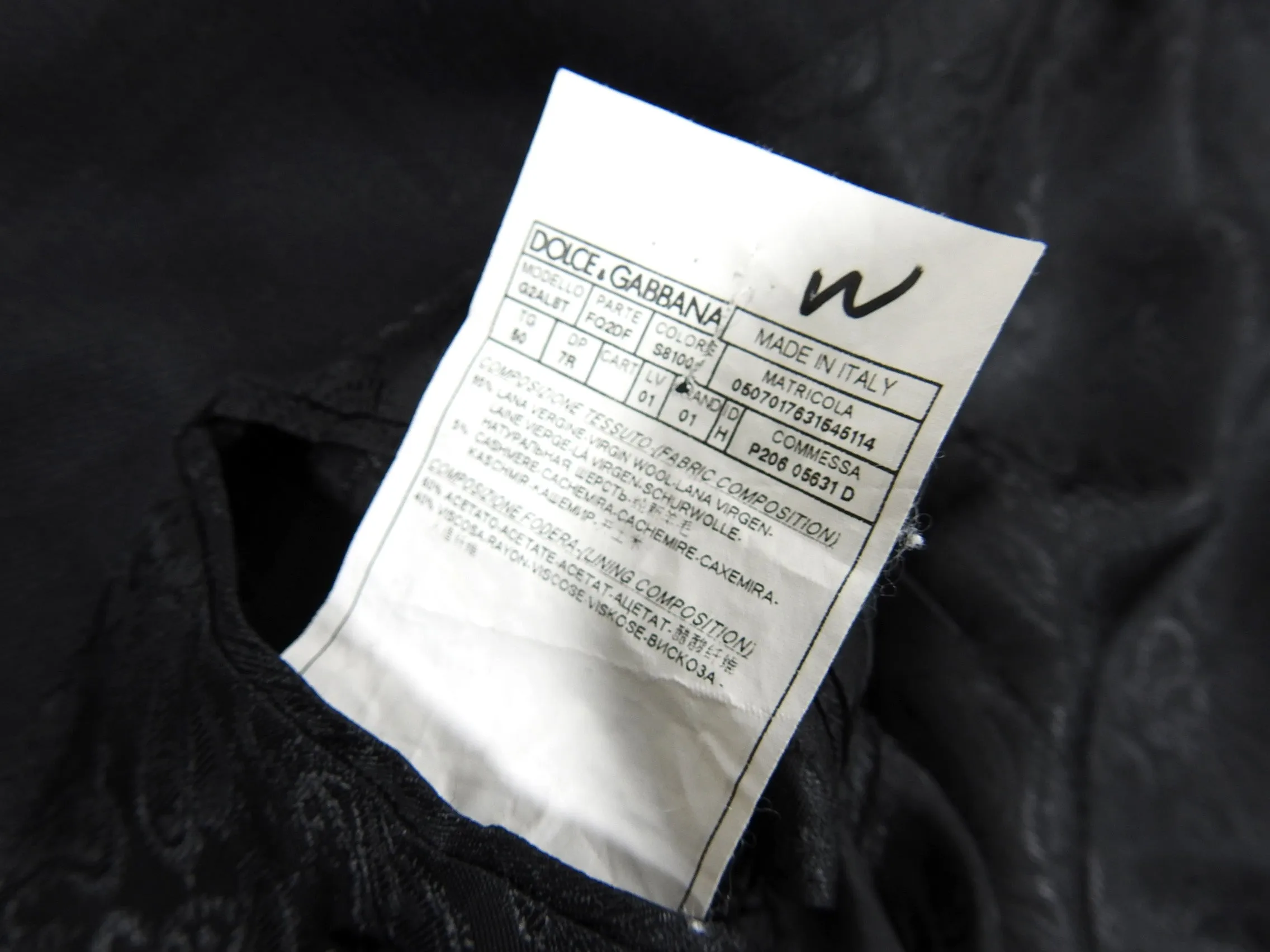 Dolce & Gabbana Black Micro Stripe Cashmere Blend Blazer - 40