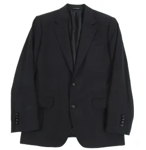 Dolce & Gabbana Black Micro Stripe Cashmere Blend Blazer - 40