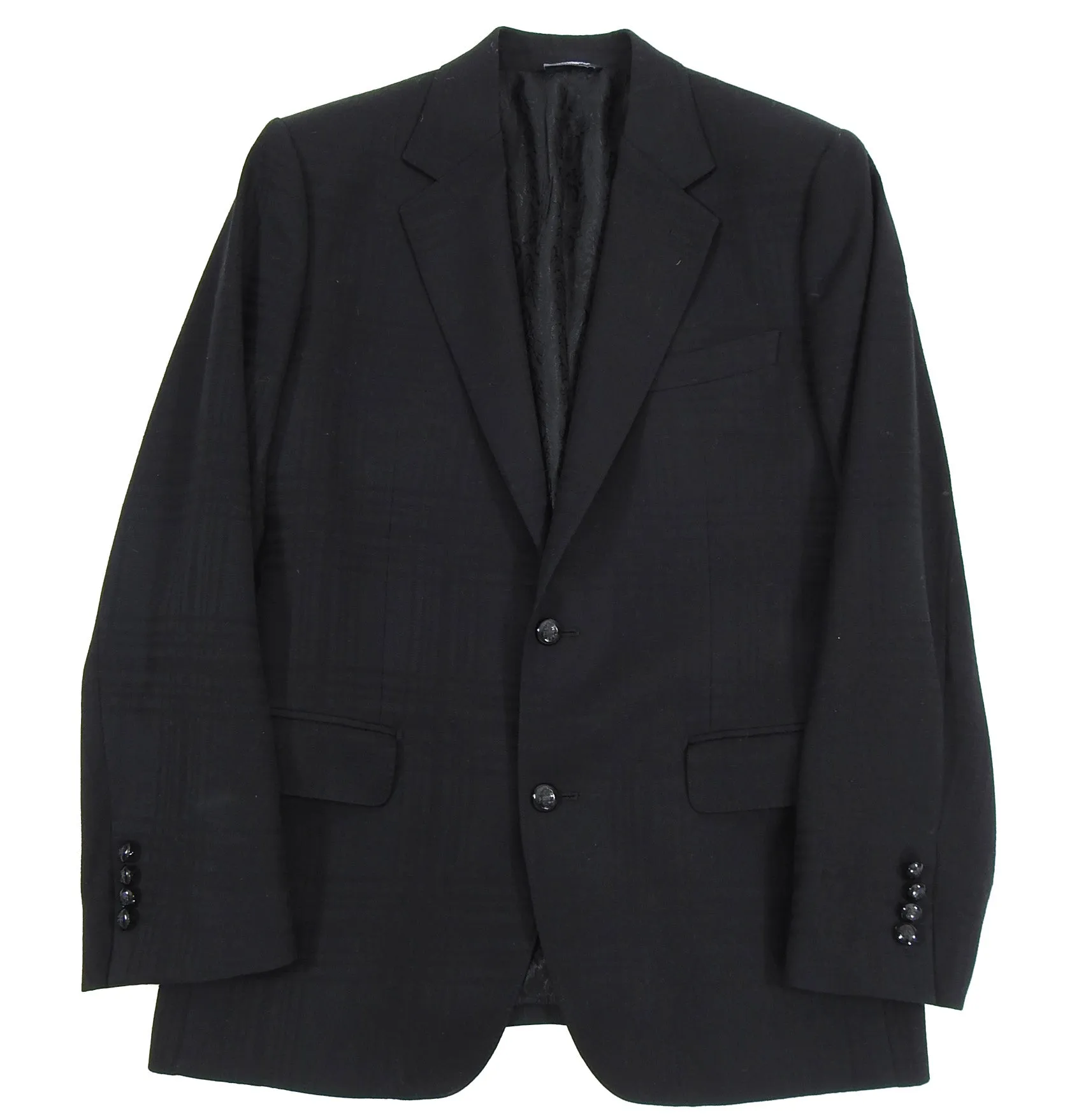 Dolce & Gabbana Black Micro Stripe Cashmere Blend Blazer - 40