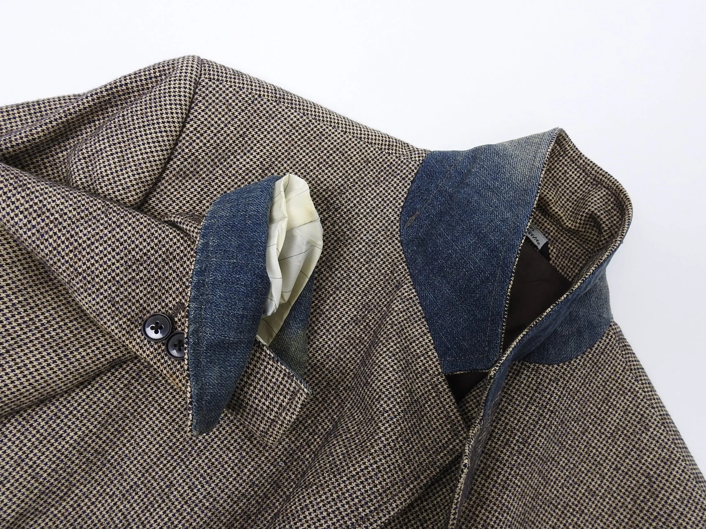 Dolce & Gabbana Herringbone and Denim Detail Blazer - 40