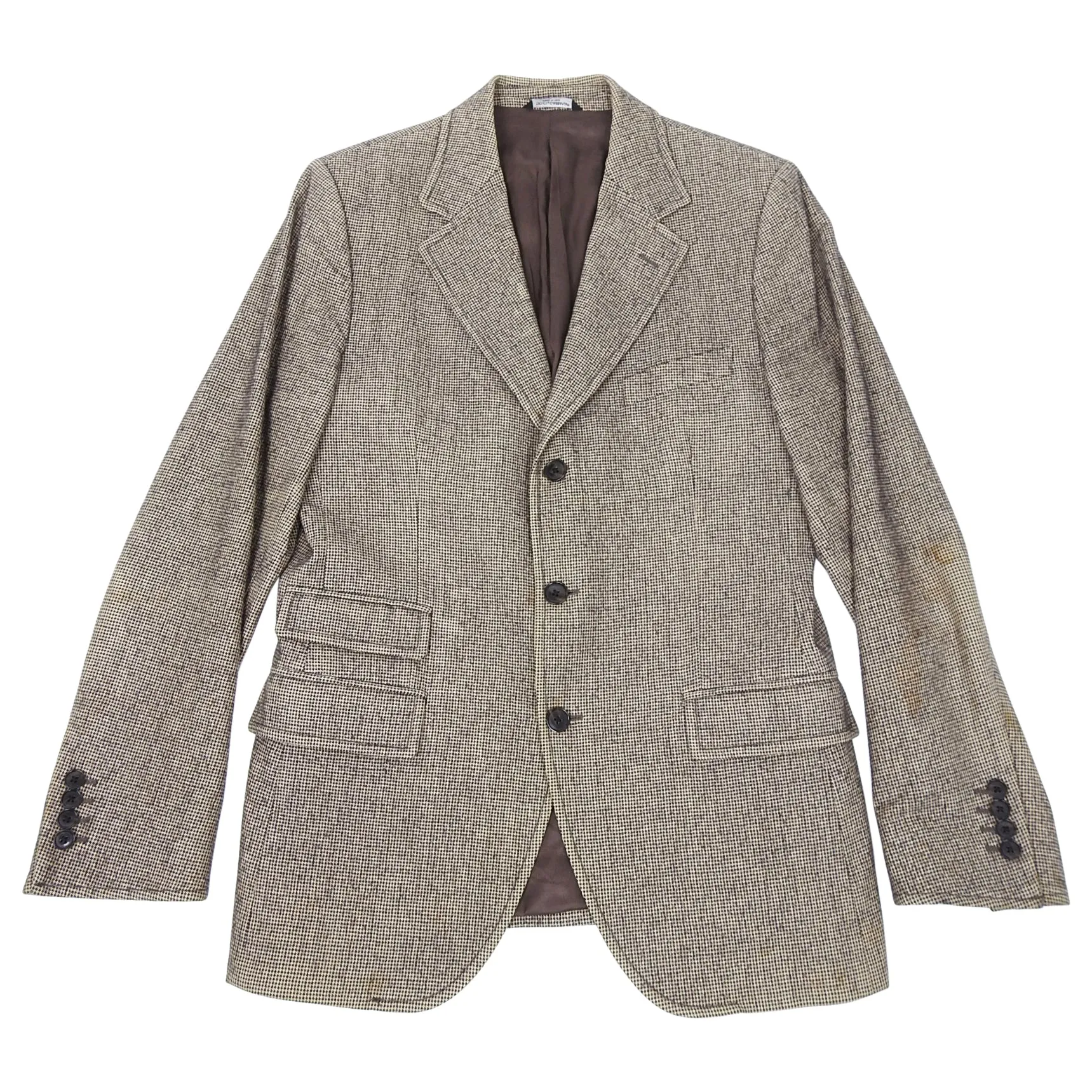 Dolce & Gabbana Herringbone and Denim Detail Blazer - 40