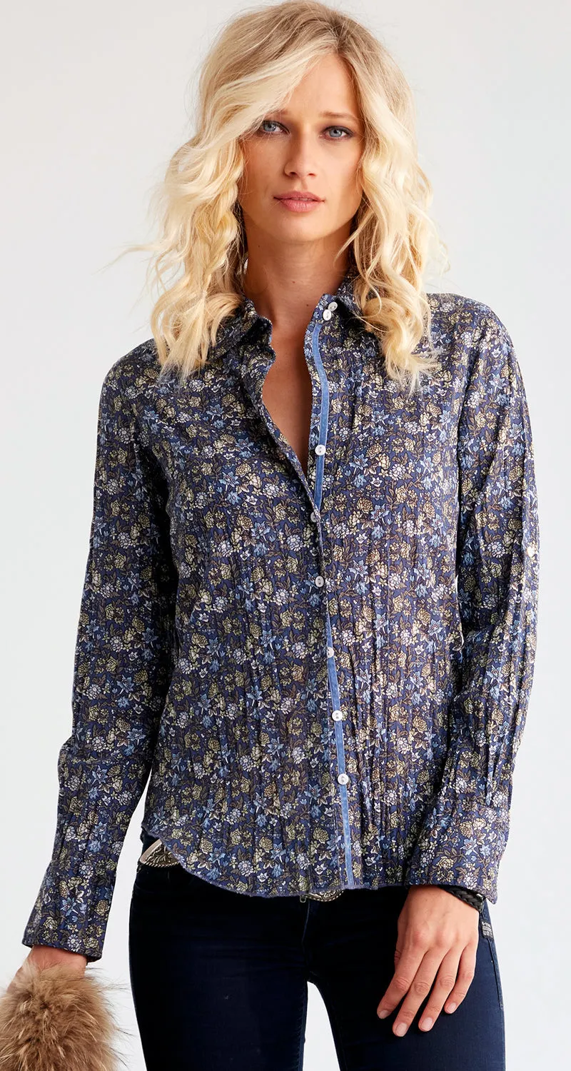 DORSET DITSY BLUE BUTTON DOWN SHIRT