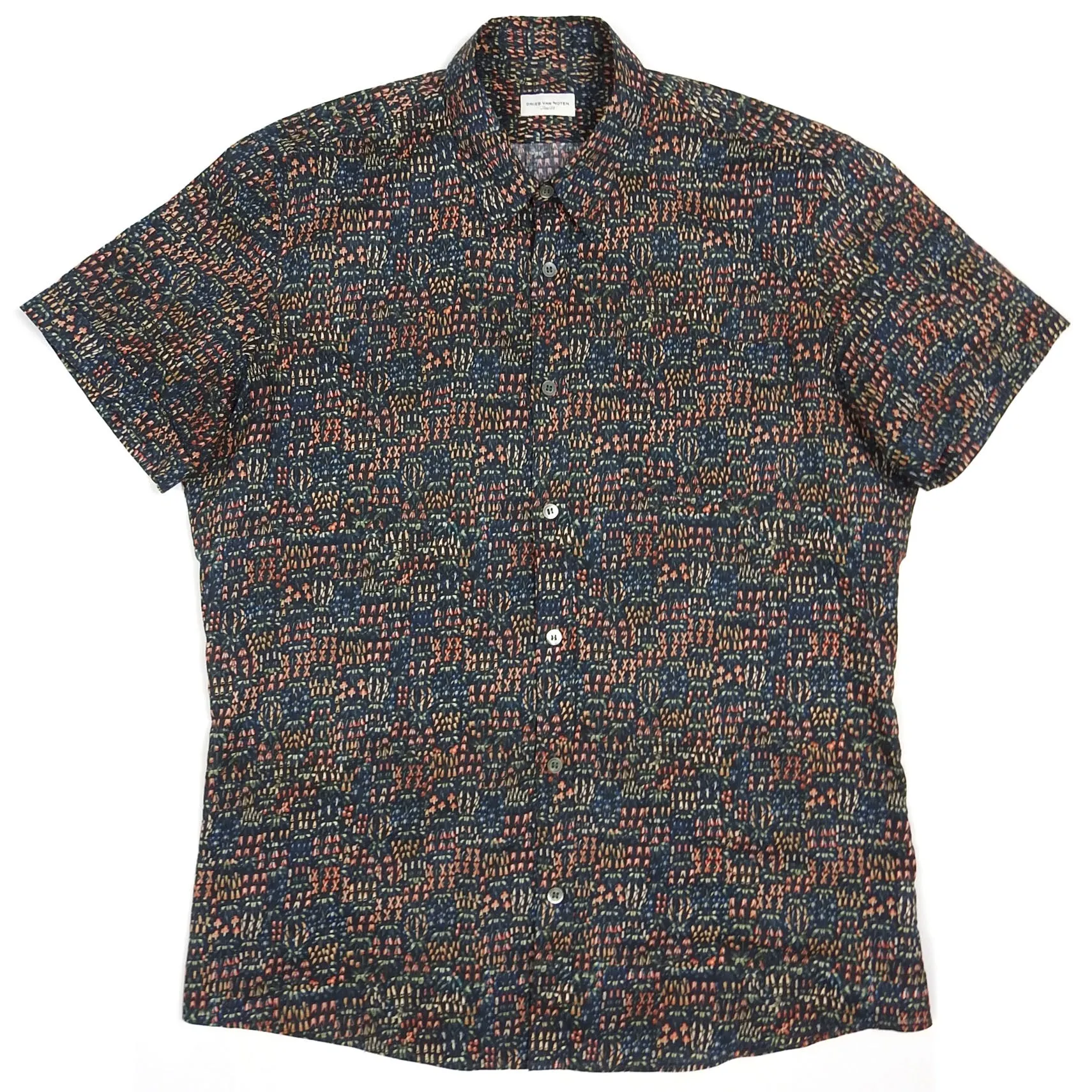 Dries Van Noten Green Pattern SS Shirt Size 52