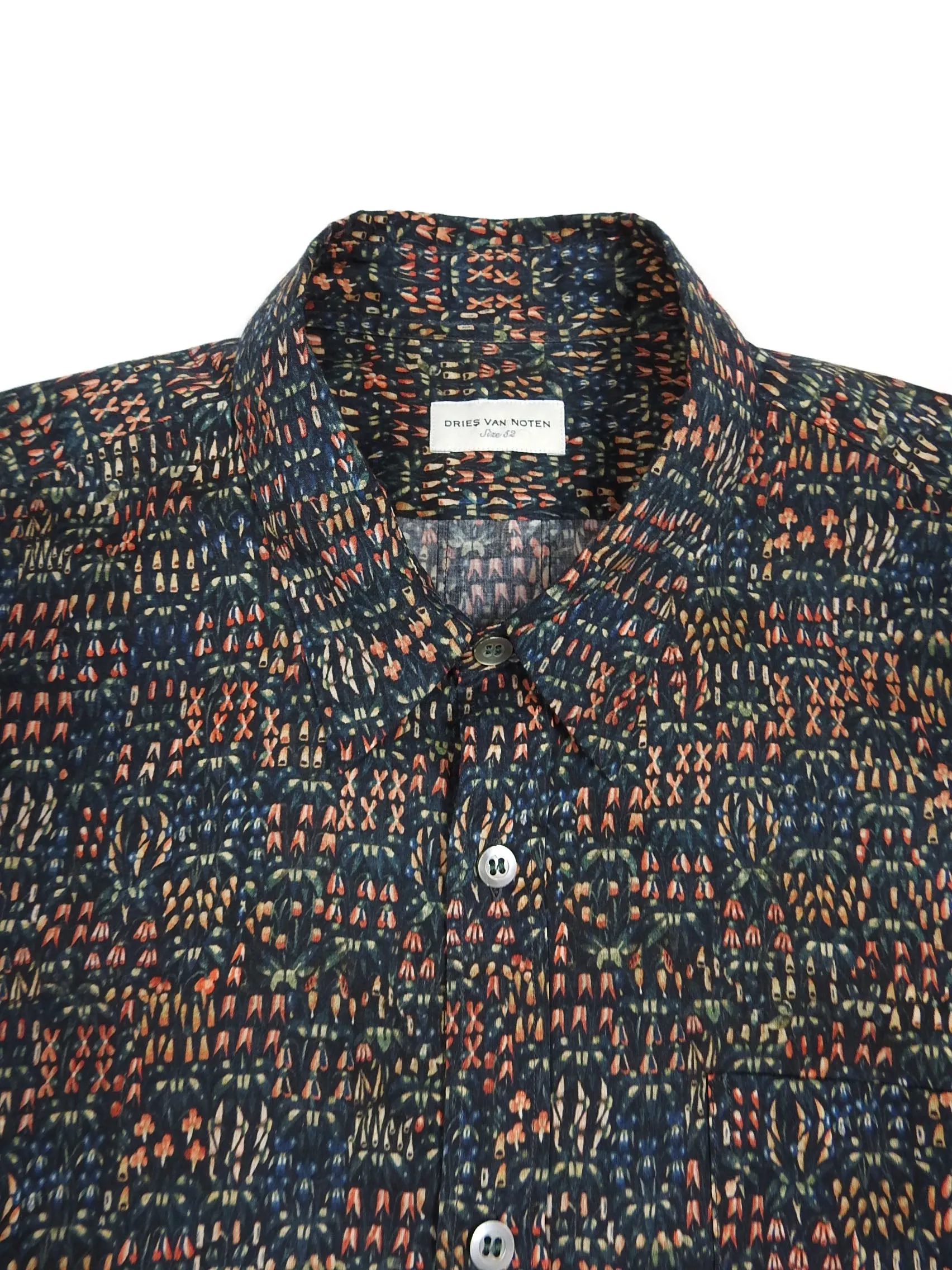 Dries Van Noten Green Pattern SS Shirt Size 52